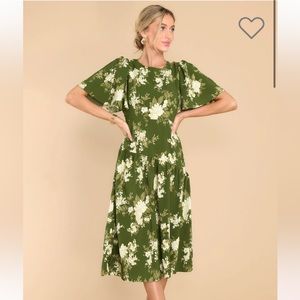 Midi fall floral dress